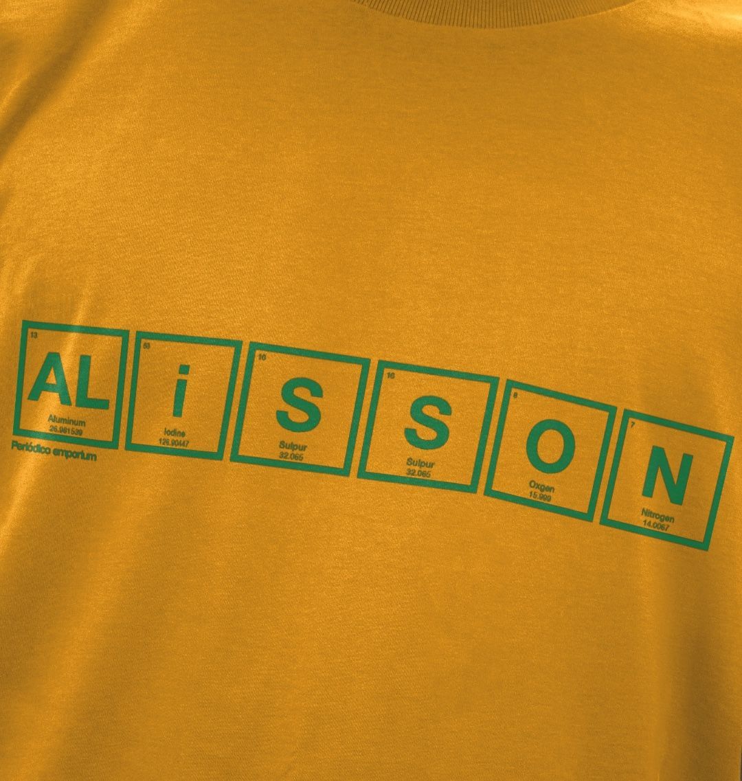 Alisson Periodico Brazil T-shirt - High-quality apparel & accessories > clothing > clothing tops > t-shirts featuring a unique football-inspired design. Perfect for fans and collectors.